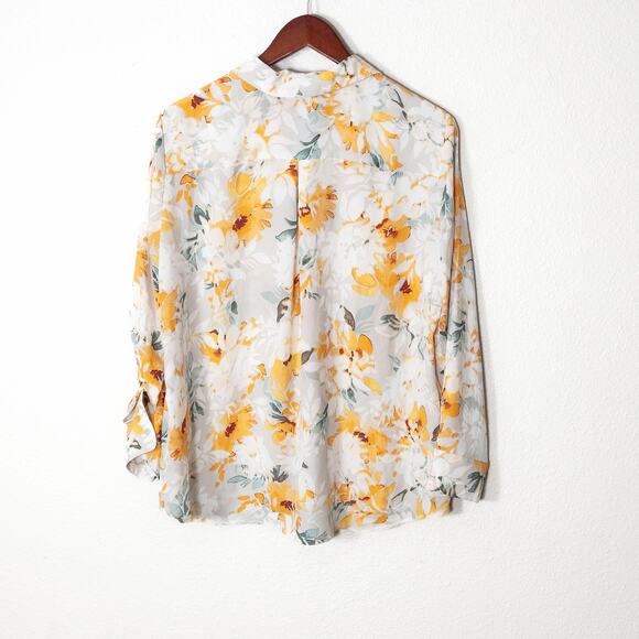 Olivia Investments Women’s Blouse Floral Semi Sheer Lightweight PL Petite Large - Picture 2 of 10